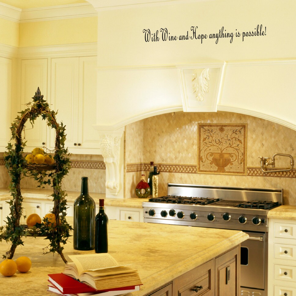 Kitchen Wall Decals Wine Wall Decor With Wine and Hope Etsy