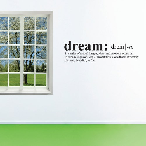 Dream Decal Bedroom Wall Decor Wall Sticker Vinyl Etsy