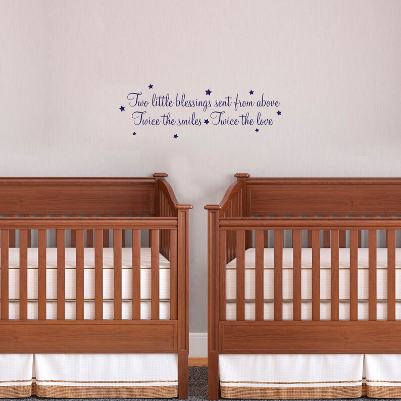 Nursery Vinyl Wall Art For Twins Etsy