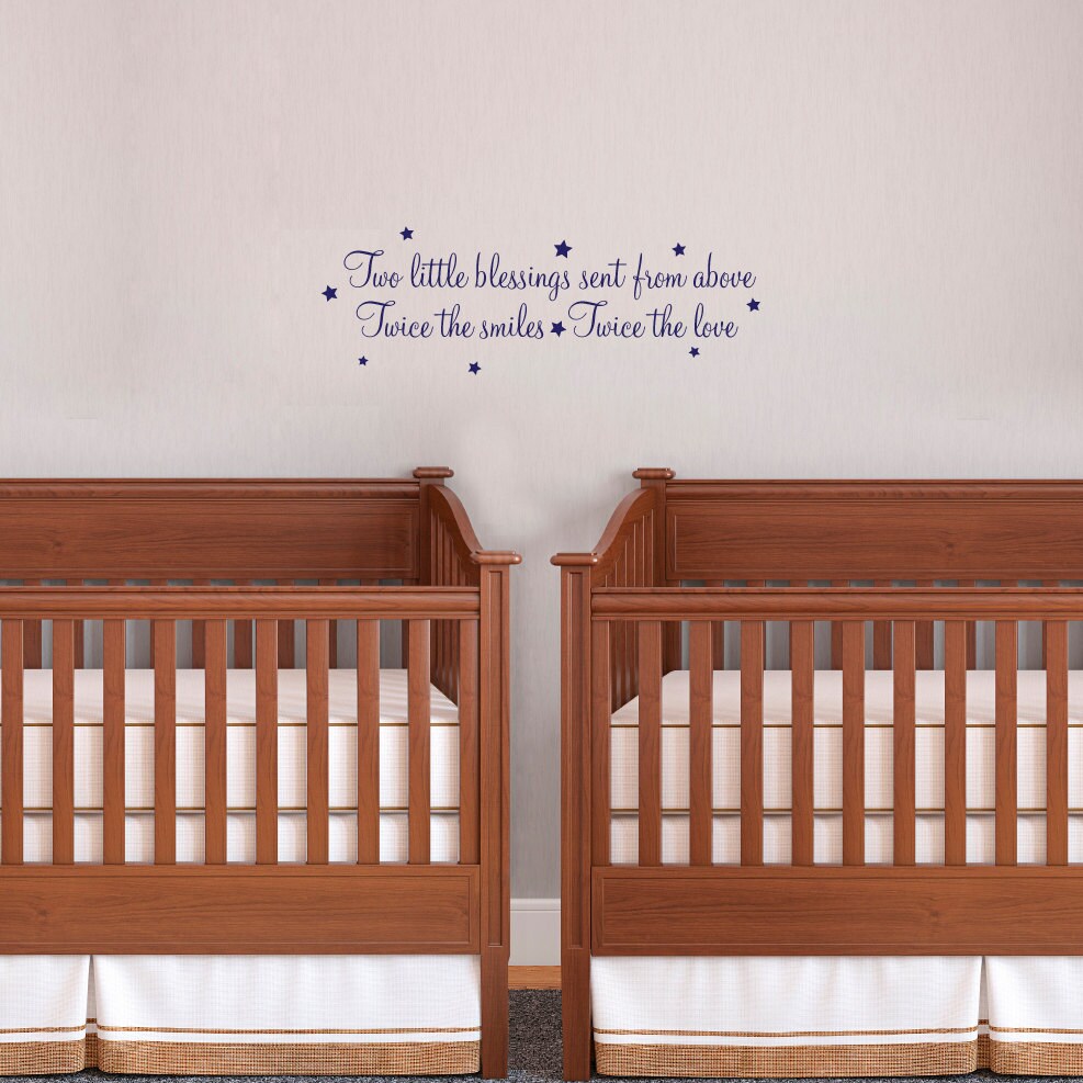 Nursery Vinyl Wall Art For Twins Etsy