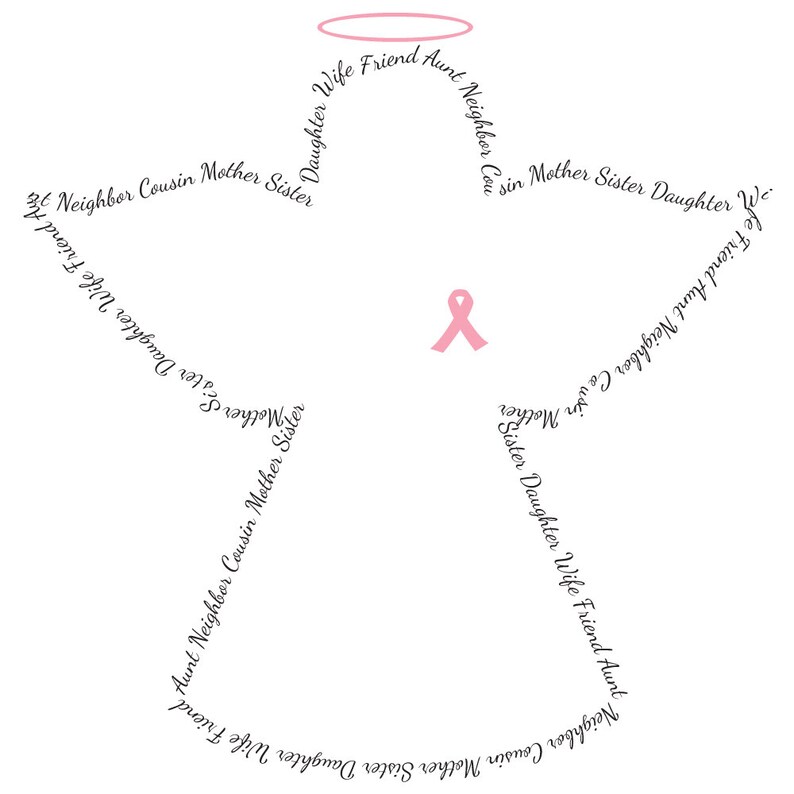 Breast Cancer Angel Wall Decal | Etsy