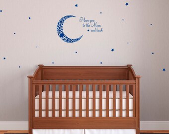 I Love You to the Moon and Back - Vinyl Wall Art - Great for Baby Nursery