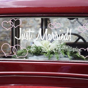 Just Married Car Decal / Personalized Wedding Sticker / Bridal Party Supplies Medium image 1