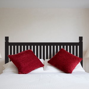 Wooden Slat Headboard Wall Decal - Removable Headboard Sticker