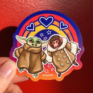 IKEA Monkey and Small Green Cute Alien BFFs 3 magnet image 1