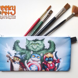 Catvengers zippered pencil case 9&quot; x 4&quot;