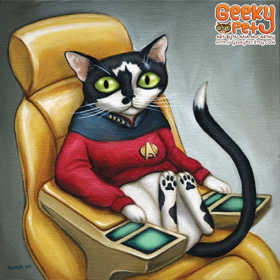 Star Trek Cat 8 X 8 Art Print Kitty 