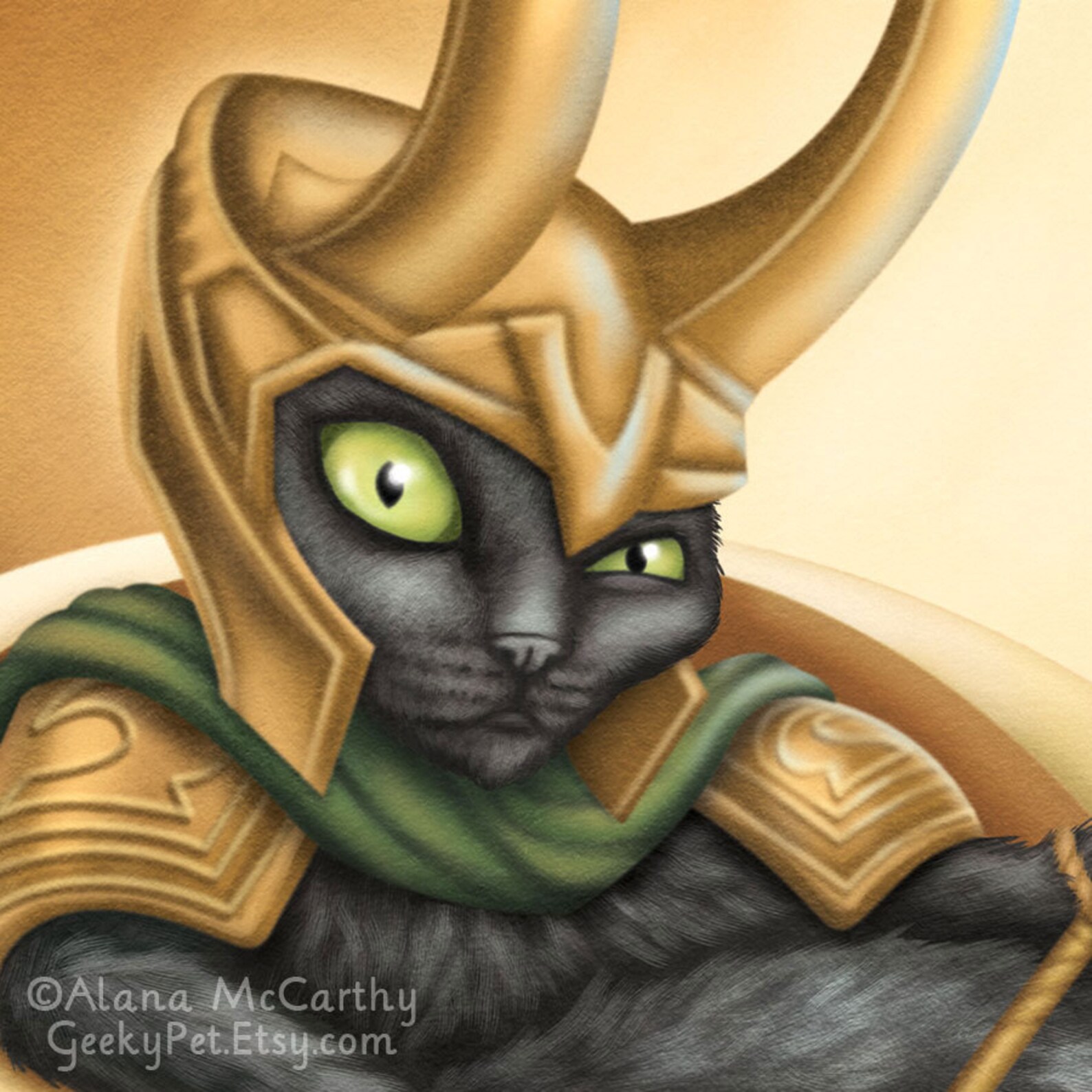 Loki Cat 8x10 Art Print Loki in Cat Form Sitting on His Etsy