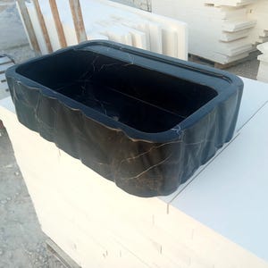 Ready To Ship!!! Alexander Black Marble Sink,AlexanderBlack, Bathroom Sink, Hand Carved Sink, Marble Sink,