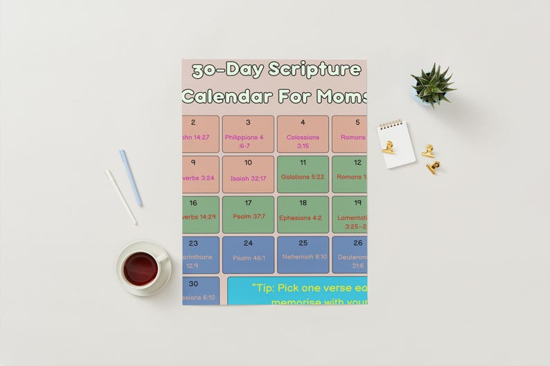 30-day Scripture Digital Calendar | Daily Bible Verses for Faith ...