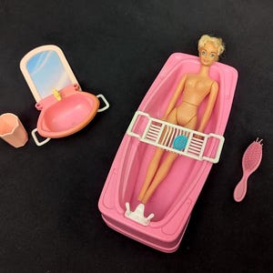 Vintage Mattel Barbie Doll Bath Time Playset, 1990s