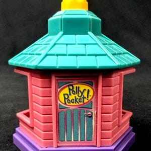 Vintage Polly Pocket Toy Gazebo with Polly and Dog, 1990s, Mattel