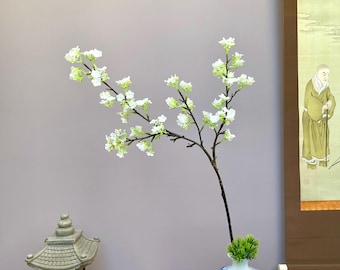 Arranjo artificial realista de hortênsia branca, com formato de viburno, haste botânica para decoração de primavera em estilo campestre, ideal para preencher vasos altos.