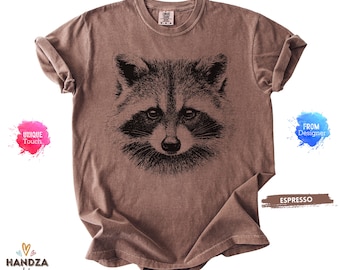 Comfort Colors® Raccoon 90s Retro Tee, Mystical Washed Nature Shirt, 2000s Wildlife Graphic Tee, Unique Raccoon Lover Gift Shirt