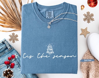 Comfort Colors® Christmas Shirt, Minimal Holiday Graphic Tee, Festive Winter Top, Simple Xmas Tree TShirt, Cute Gift for Her or Him