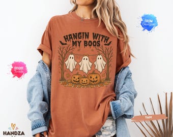 Comfort Colors® Halloween Pumpkin Shirt, Floral Flower Halloween, Jack O Lantern, Spooky Season Tee,Fall Shirt, Spooky Season