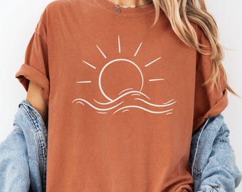Comfort Colors® Sun T-shirt, Sunshine Tee Shirt, Summer Shirt, Beach Shirts, Summer Positive Vibes Shirt, Gift For Her, Shirts For Women