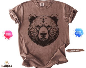 Comfort Colors® Bear 90s Retro Tee, Mystical Washed Unisex Shirt, 2000s Nature Bear T-Shirt, Unique Bear Lover Gift