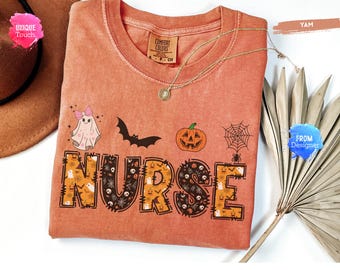Halloween Nurse Shirt – Spooky Season Tee for Nurses, Funny Nurse Gift for Women, Nurse Halloween T-Shirt, Comfort Colors®