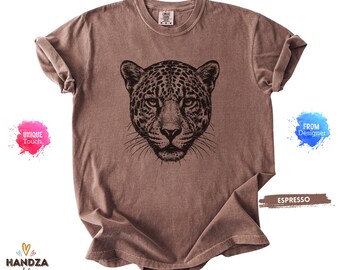 Comfort Colors® Jaguar Head Tee, Mystical Washed Unisex Shirt, 2000s Nature Big Cat T-Shirt, Vintage Wildlife Graphic