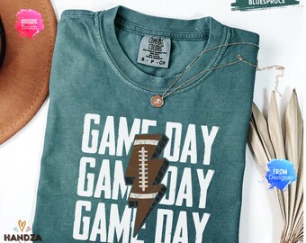 Comfort Colors® Game Day Football Shirt, Football Mom Shirt, Football Tee, Football Mama Shirt, Mothers Day Gift, Sports Mom Shirt