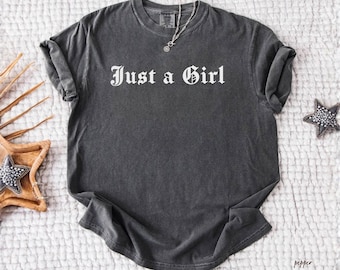 Comfort Colors® NO DOUBT Band Tee | Vintage-Inspired Rock Shirt, Tragic Kingdom Design - Just a Girl