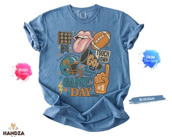 Comfort Colors® Football Shirt, Retro Football Shirt, Football T Shirt