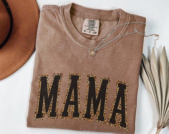 Leopard Mama Shirt – Retro Mama T-Shirt, Mother’s Day Gift for Mom, Cute Leopard Print Mom Shirt, Comfort Colors®