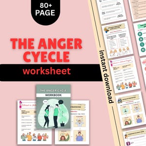 Anger management workbook therapy worksheets calming strategies Self-control,Emotional regulation worksheets,coping skills SEL self-help