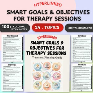 Cele i zadania SMART dla sesji terapeutycznych — przewodnik planowania leczenia, notatki dotyczące postępów, pakiet zasobów dla terapeuty