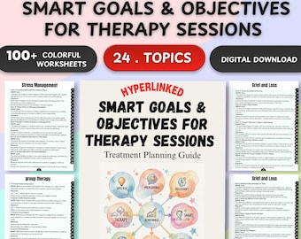 SMART Goals & Objectives for Therapy Sessions — Treatment Planning Guide, Progress Notes, Therapist Resource Bundle