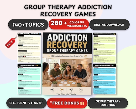Recovery-Focused Group Therapy Games: 140 Activities Substance Abuse Recovery Tool (PDF)