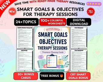 SMART Goals & Objectives for Therapy Sessions — Treatment Planning Guide, Progress Notes, Therapist Resource Bundle