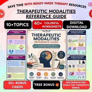 Therapeutic Modalities Reference Guide | Evidence-Based Therapy Cheat Sheets, CBT, DBT, ACT, EMDRPlay Therapy