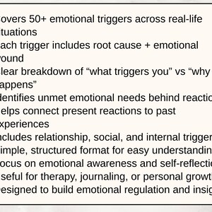 Trigger Identification Guide (therapy Focused) | Emotional Wounds, Core ...