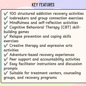 Addiction Recovery Group Therapy Games: 100+ Activities (Digital Download) immagine 3
