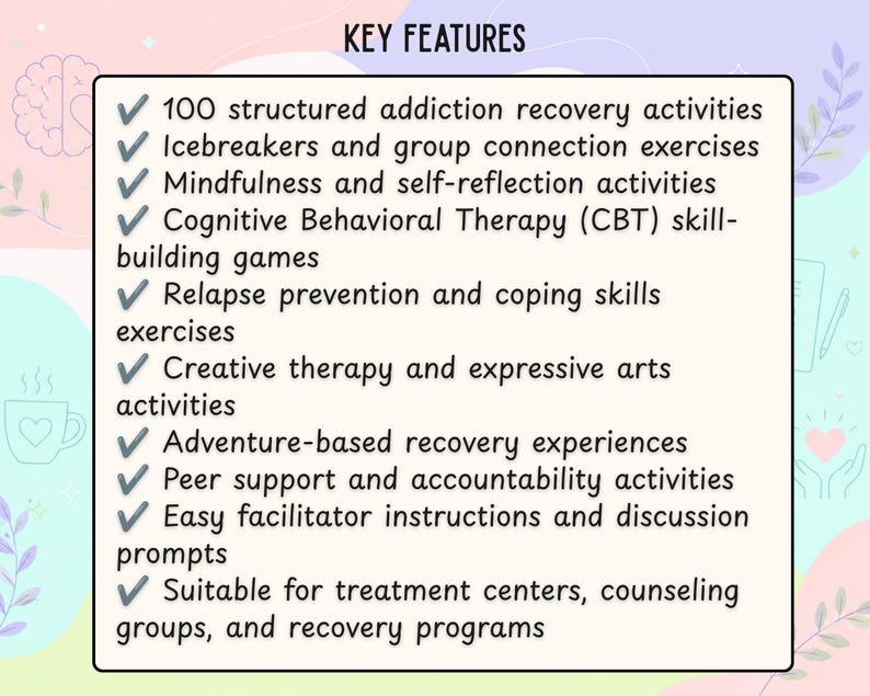 Addiction Recovery Group Therapy Games: 100+ Activities (Digital Download) immagine 3