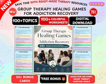 Addiction Recovery Group Therapy Games: 100+ Activities (Digital Download)