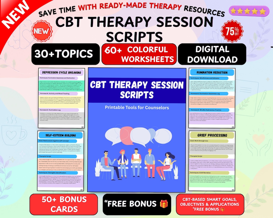 First Session Counselor Script Examples CBT Therapy Session Scripts | Treatment Plan, Counselor Tools (digital ...