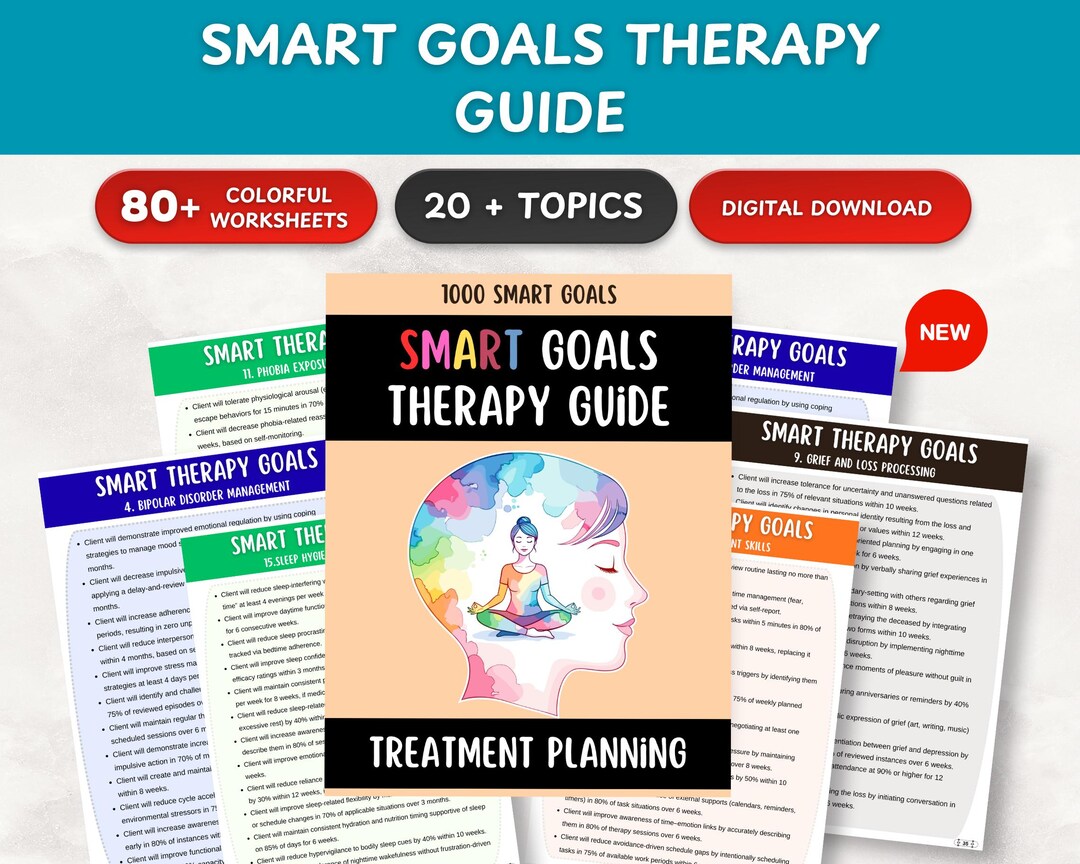 SMART Goals Therapy Guide: Treatment Planning 1000 Smart Goals - Etsy ...
