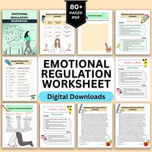 Emotional Regulation Workbook for Adults | Therapy Worksheets & Emotions Management Tools for Better Mental Health