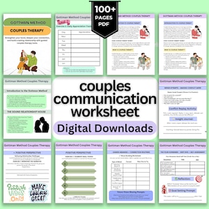 Couples Communication Worksheets, Couples Therapy Workbook, Couples Counseling, Communication Styles, Love Languages, Boundary Setting Tool