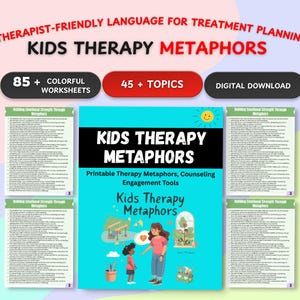 Kids Therapy Metaphors for Creative Counseling, Engaging Worksheets, Child Therapy Activities, Mental Health Tools