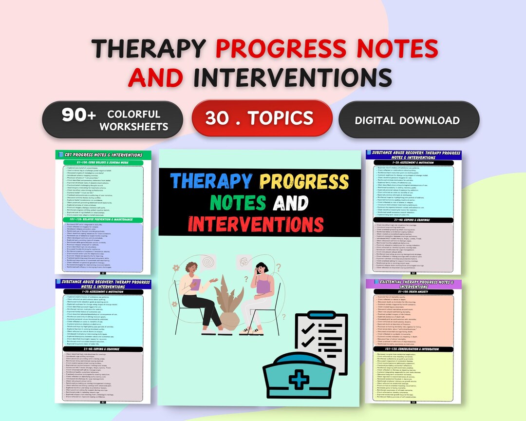 Therapy Progress Note Statements | Therapeutic Interventions Resource ...