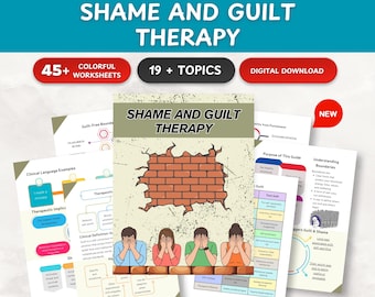 Shame and Guilt Therapy Workbook | CBT & Trauma-Informed Worksheets | Psychology Tools | Printable PDF