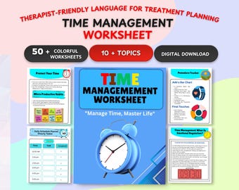 Zeitmanagement-Arbeitsblätter: Therapie-, Planungs- und Produktivitätsfähigkeiten