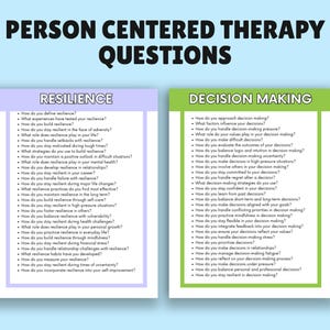 Person-Centered Therapy Questions Bundle - Client Engagement, Emotional Growth, Grief, Self-Discovery, Interpersonal & Family Therapy