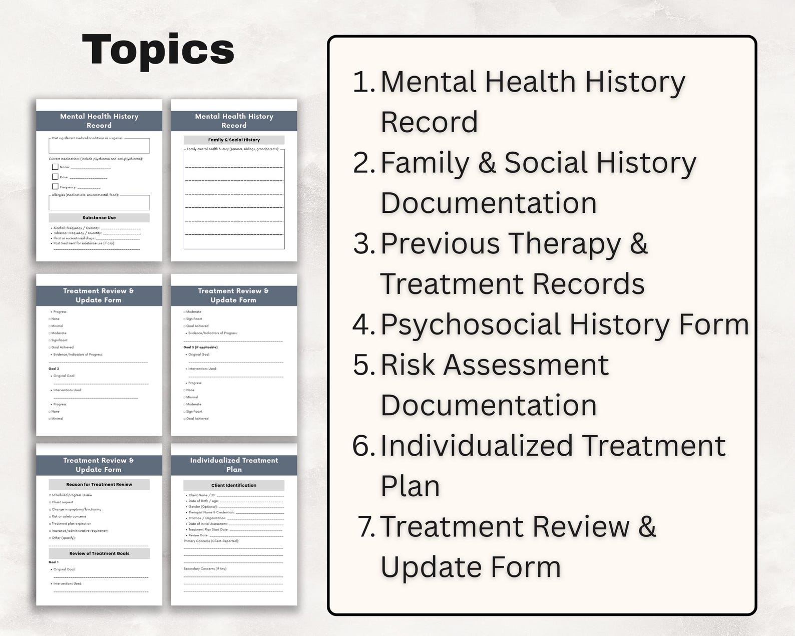 Therapist Documentation Toolkit, Mental Health Forms (digital Download ...