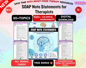 SOAP Note Statements for Therapists | Mental Health Documentation Guide, Clinical Progress Note Phrases, Assessment