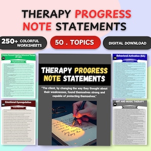 Verklaringen 5000 voortgangsnota therapie | Therapeutische interventies Hulpbron Counselor Documentatie Werkboek Werkblad therapeut Behandeling